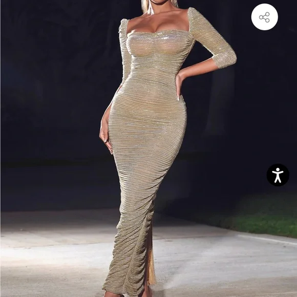 golden mikado dress Ladivine CD729 Elegantly Fitted Evening Gown  Mia Bella Couture
